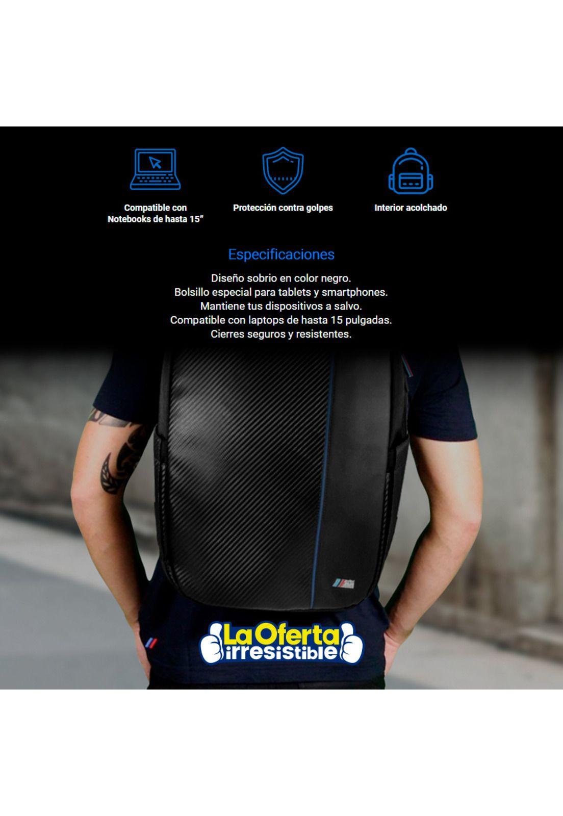 Mochila Para Notebook BMW Carbon & Pu Navie Stripe Original-2