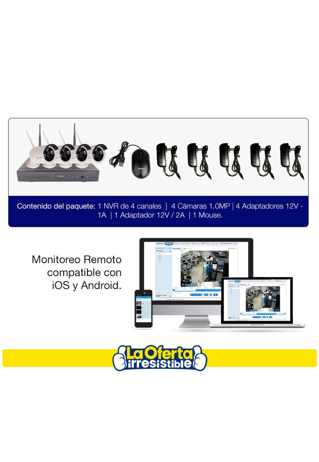 Kit De Seguridad 4 Cámaras Inalámbricas Dvr HD WIFI Loi-3