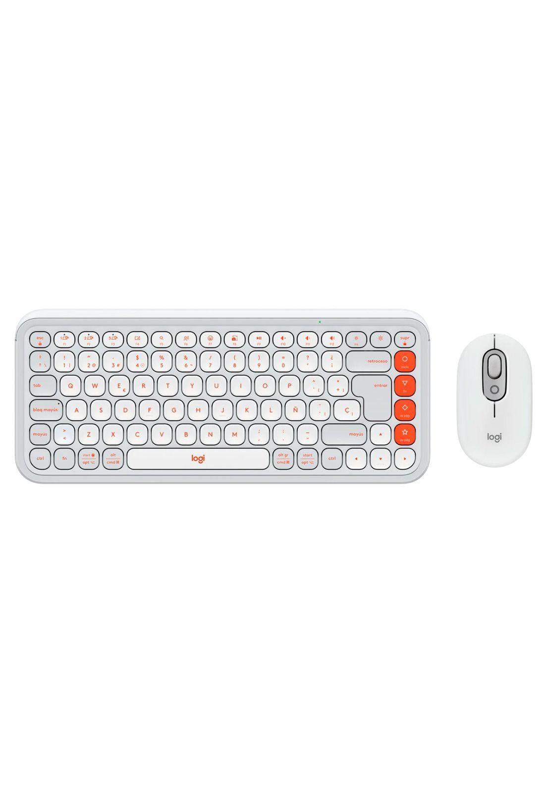 Kit Teclado y Mouse Inalámbricos Logitech Pop Icon Blanco-3