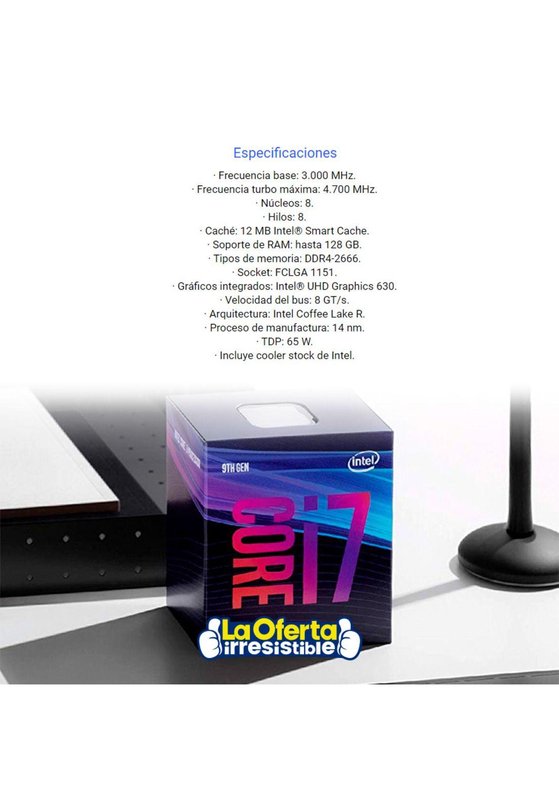 Procesador Intel Core i7-9700 8Core 3.0Ghz-4