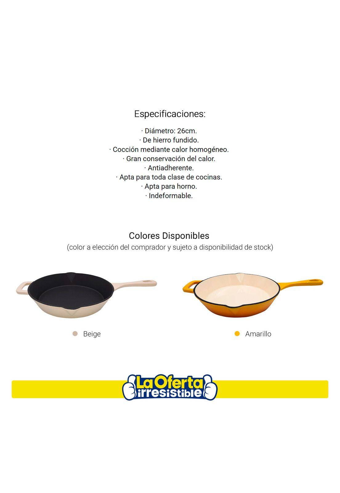 Sartén Redondo Hierro Fundido 26cm Keep Antiadherente-2