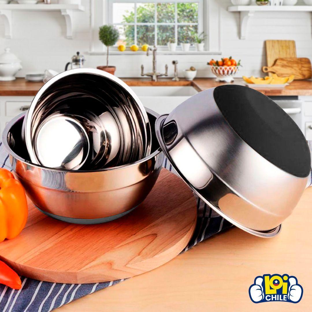 Set de 3 Bowls de Acero Inoxidable Wayu-3