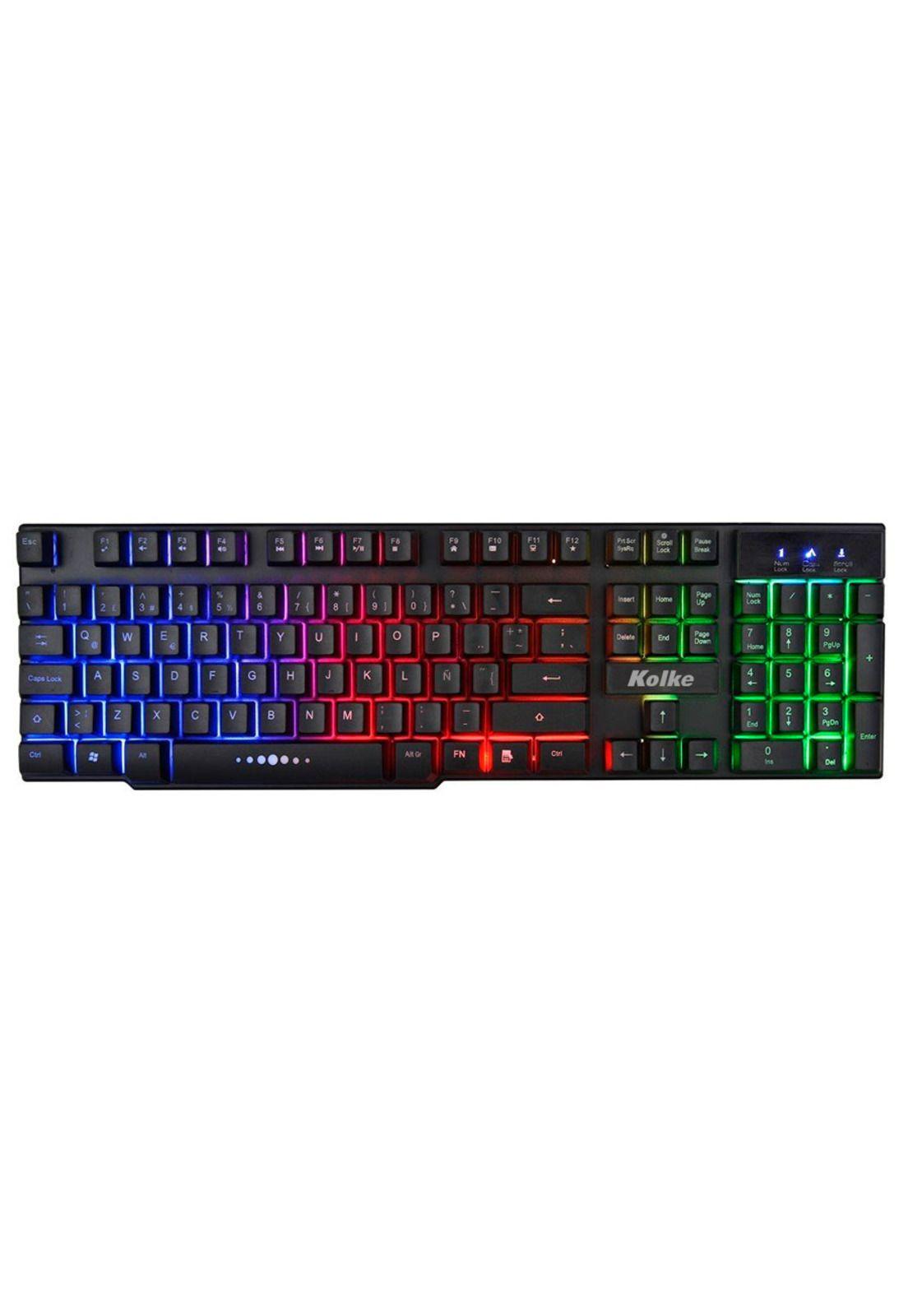 Teclado Kolke Gamer Simil Mecánico Con Luces Led Ket-1203-0