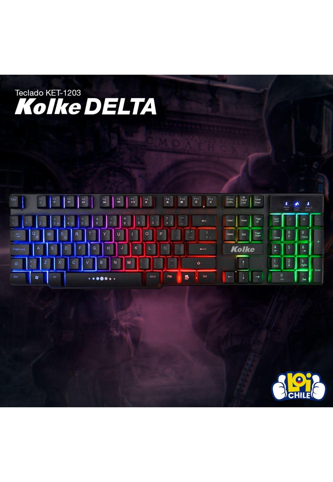 Teclado Kolke Gamer Simil Mecánico Con Luces Led Ket-1203-4