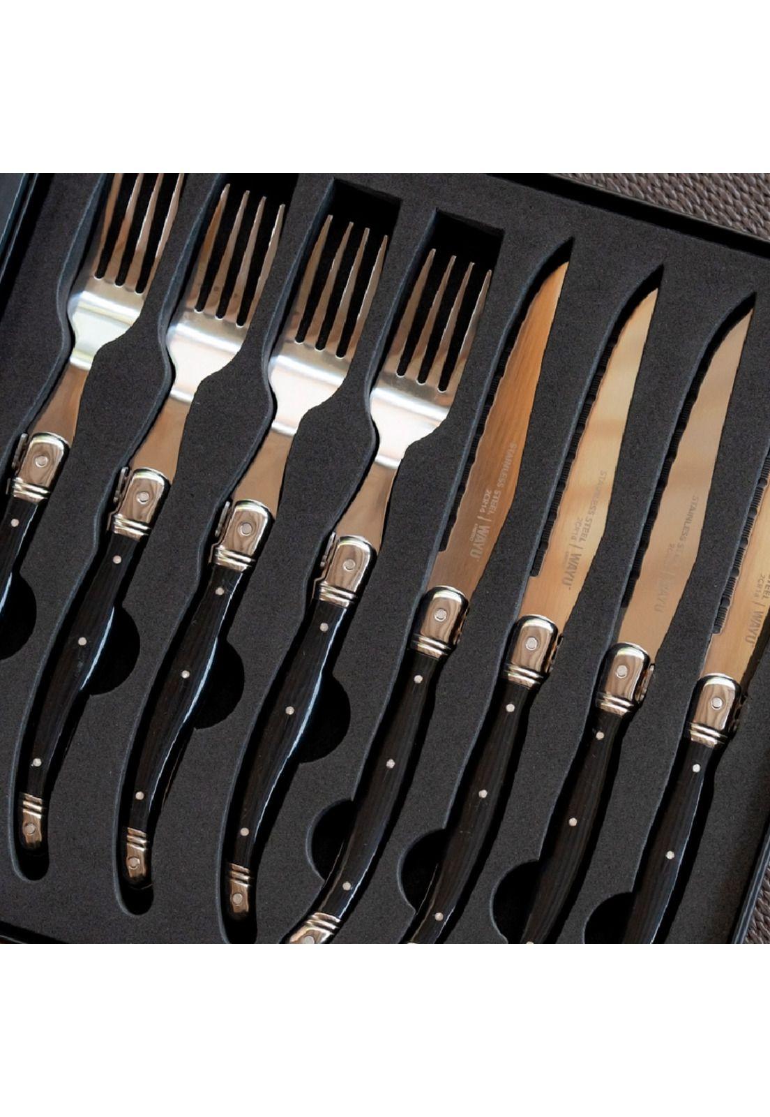 Set de Cubiertos Premium Wayu Black 8 Piezas-2