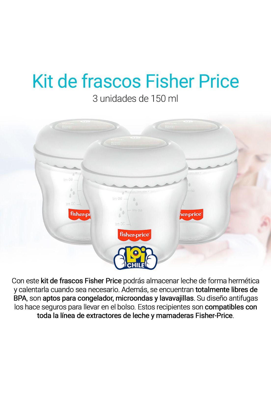Kit de 3 Frascos para Leche Fisher Price 150ml-1