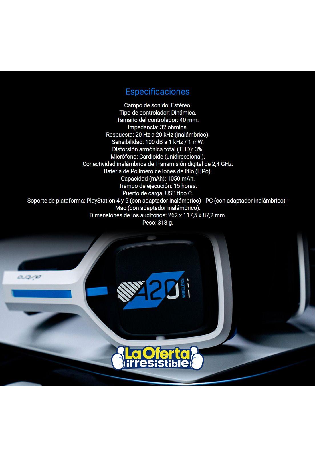 Audifonos Gamer Inalambricos Astro A20 Para PS4/PS5-4
