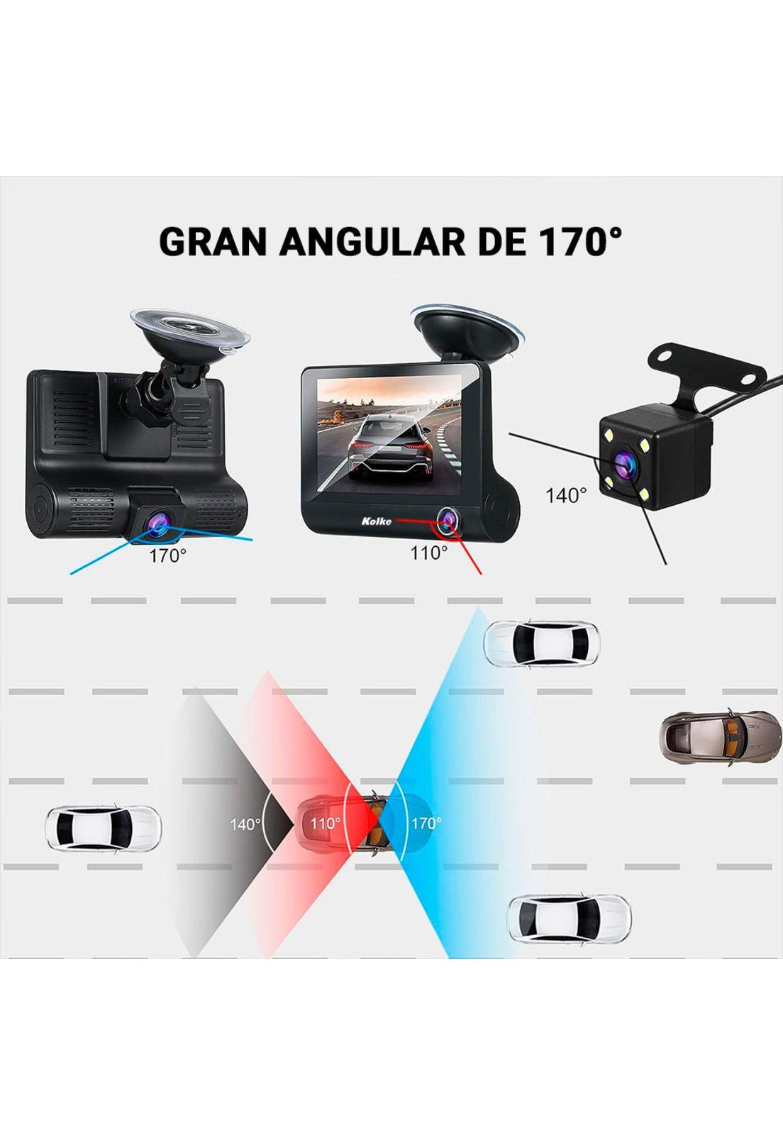 Triple Cámaras para Auto Kolke  Frontal Interior y Reversa-3