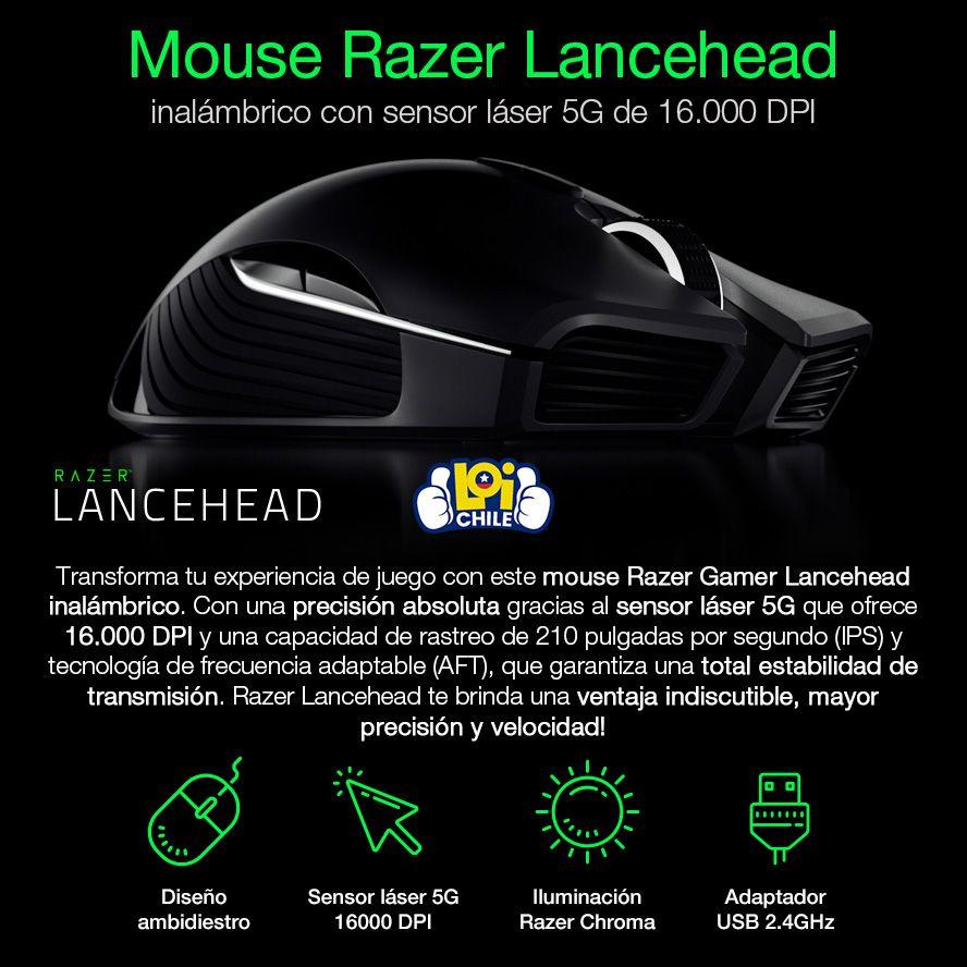 Mouse Gamer Razer Lancehead Inalámbrico Ambidiestro Chroma 16,000 DPI-1