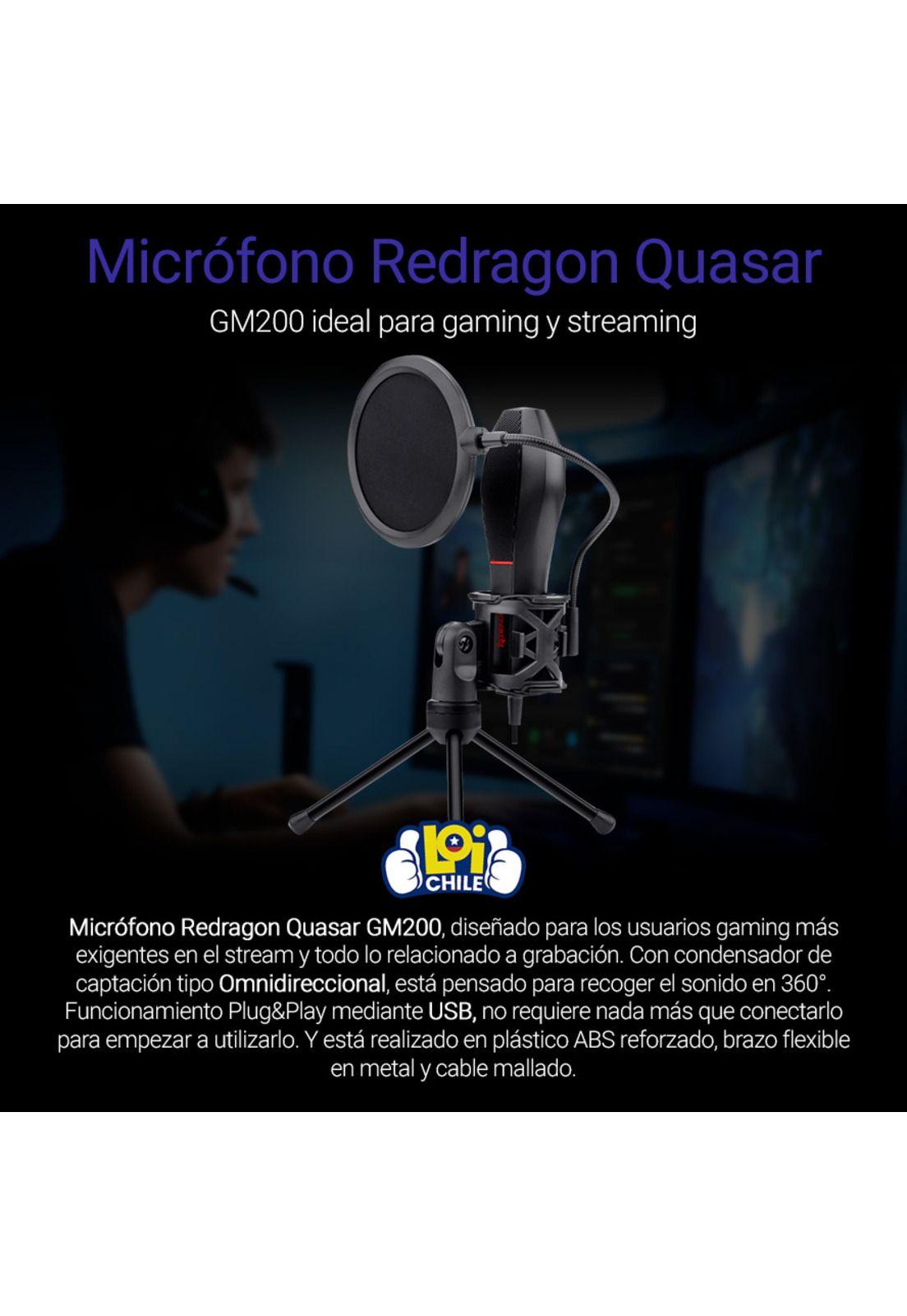 Microfono Gamer Redragon Quasar GM200-1