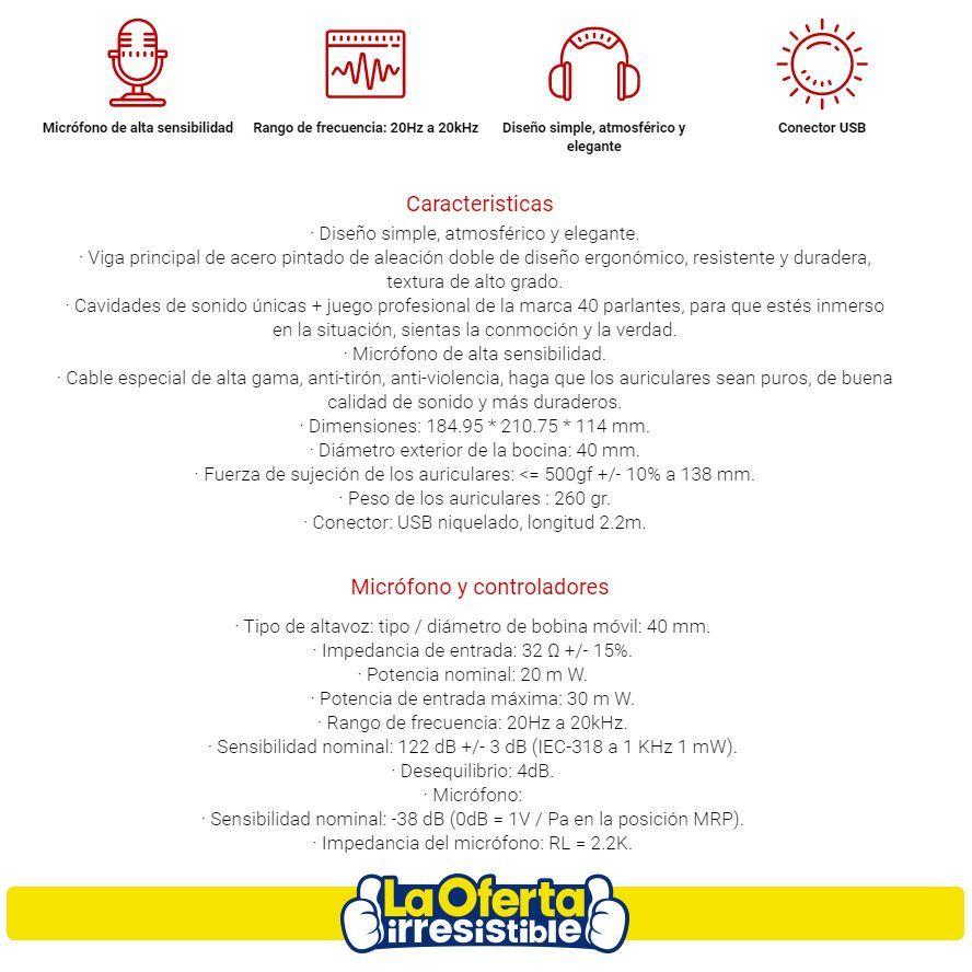 Audifonos Gamer HP H160 USB-1