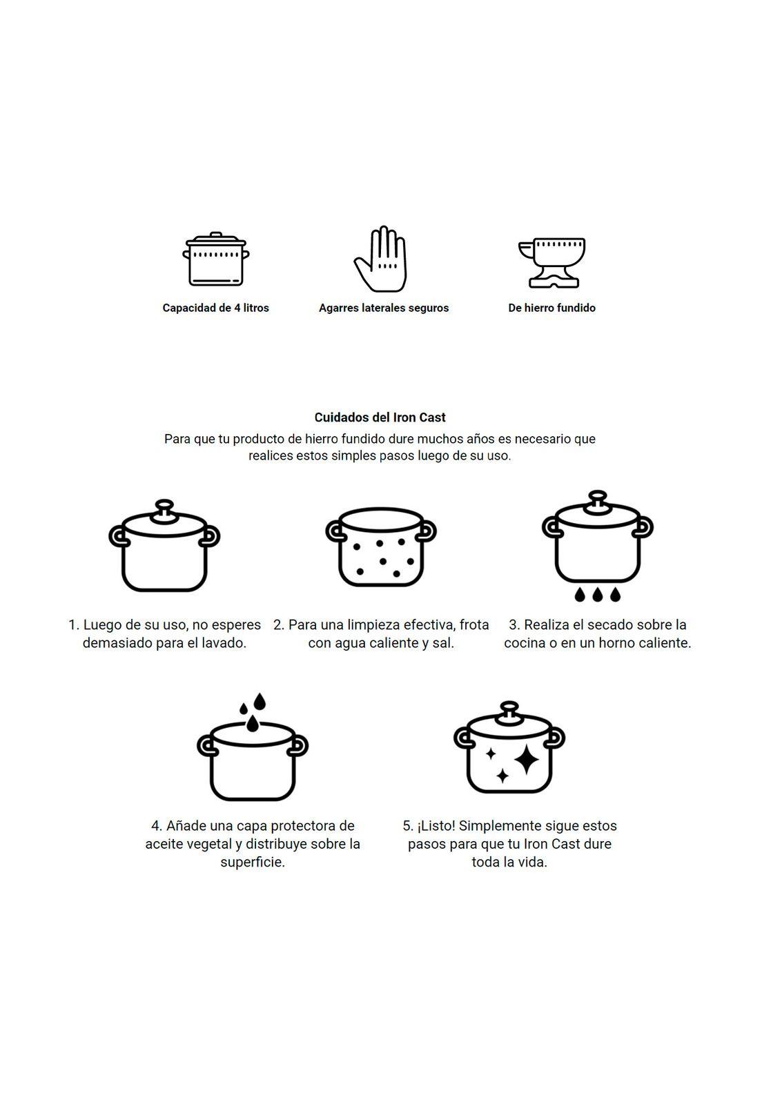 Olla de Hierro Fundido Enamel Iron Cast Wayu 28 cm-2