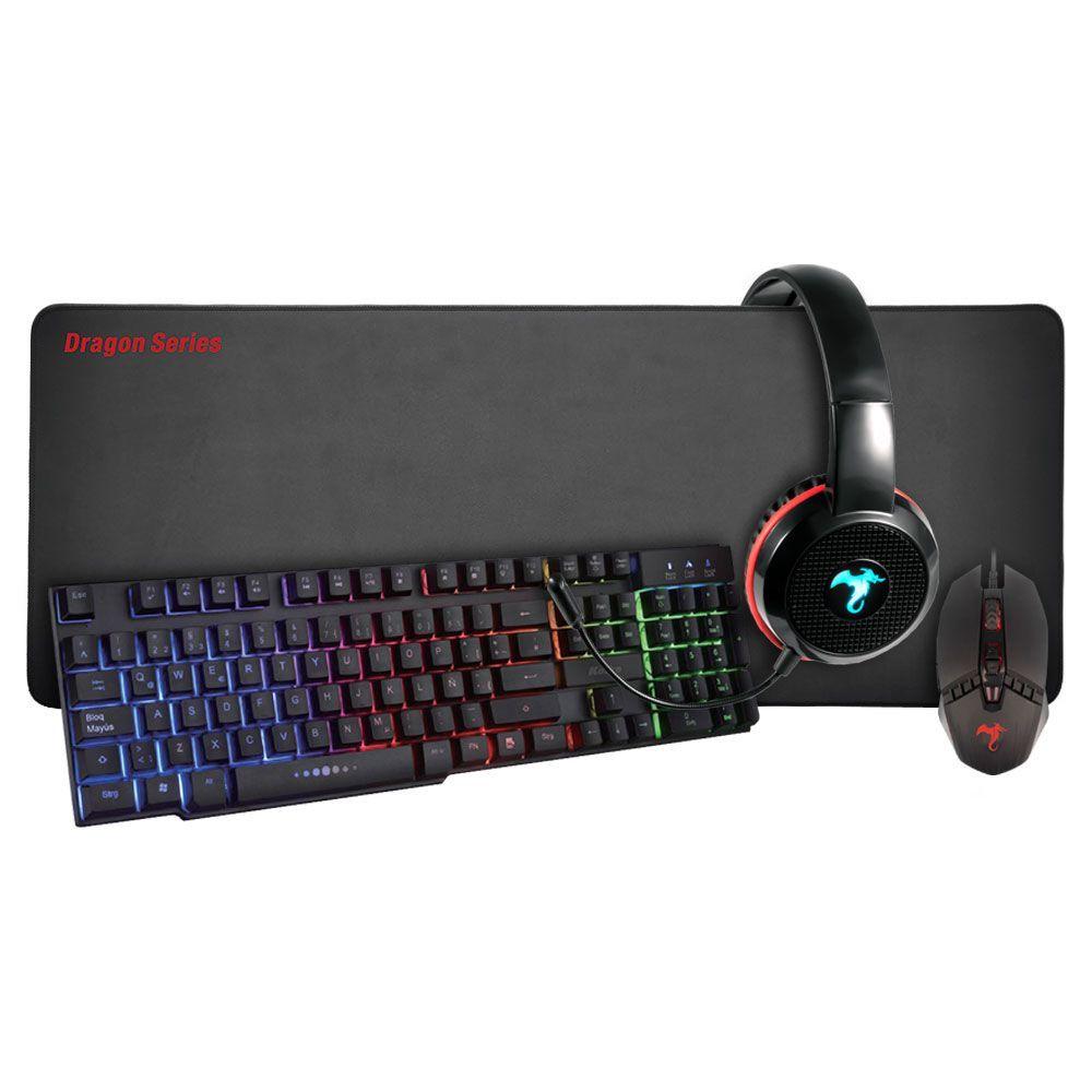 Kit Gamer Kolke 4 en 1 Teclado Mouse Audífono Mousepad XXL-0