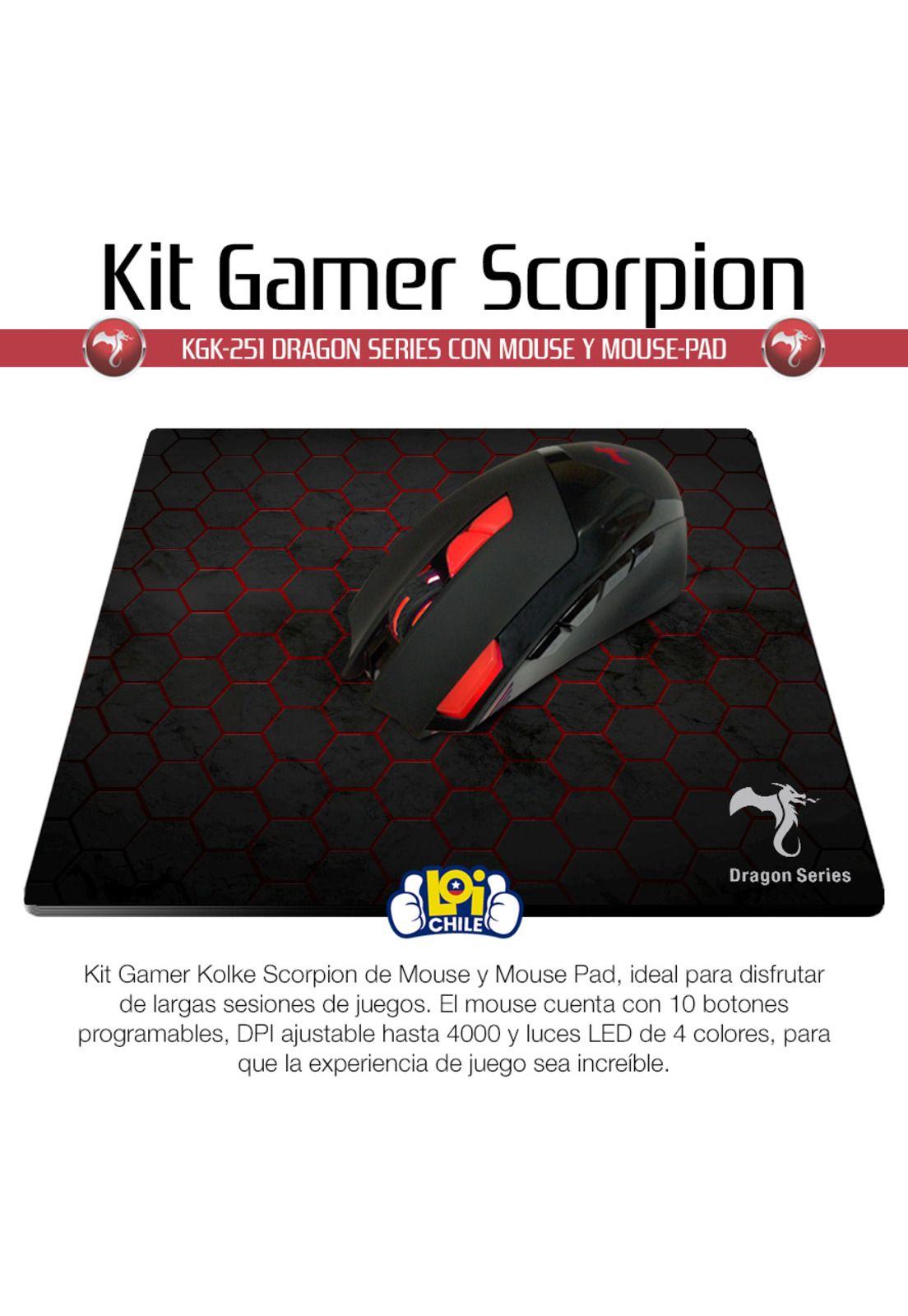 Kit Gamer Kolke Scorpion mouse + pad mouse 4000dpi luces-1