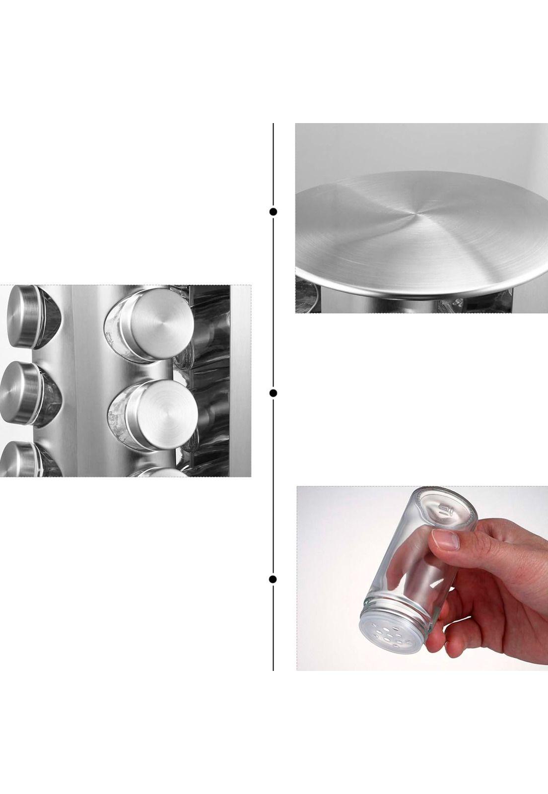 Set de 16 Especieros Croix Base Giratoria Acero Inoxidable-3