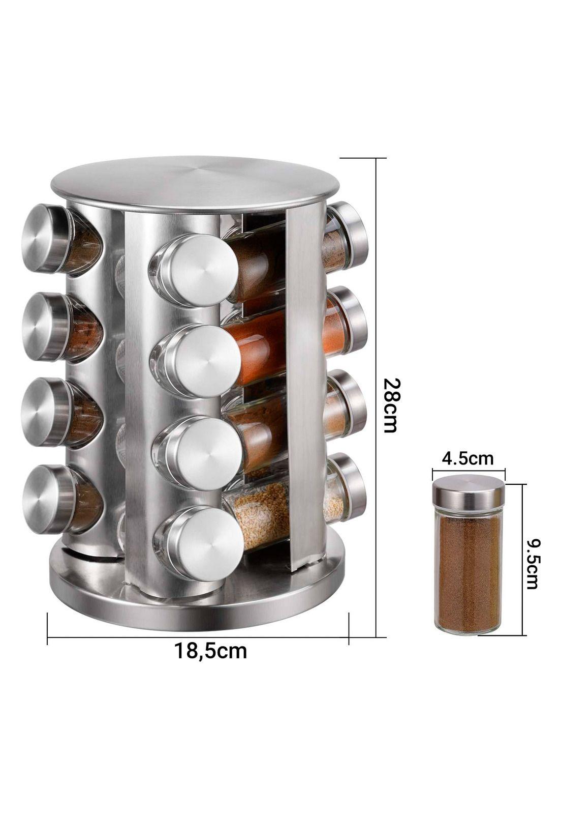 Set de 16 Especieros Croix Base Giratoria Acero Inoxidable-4