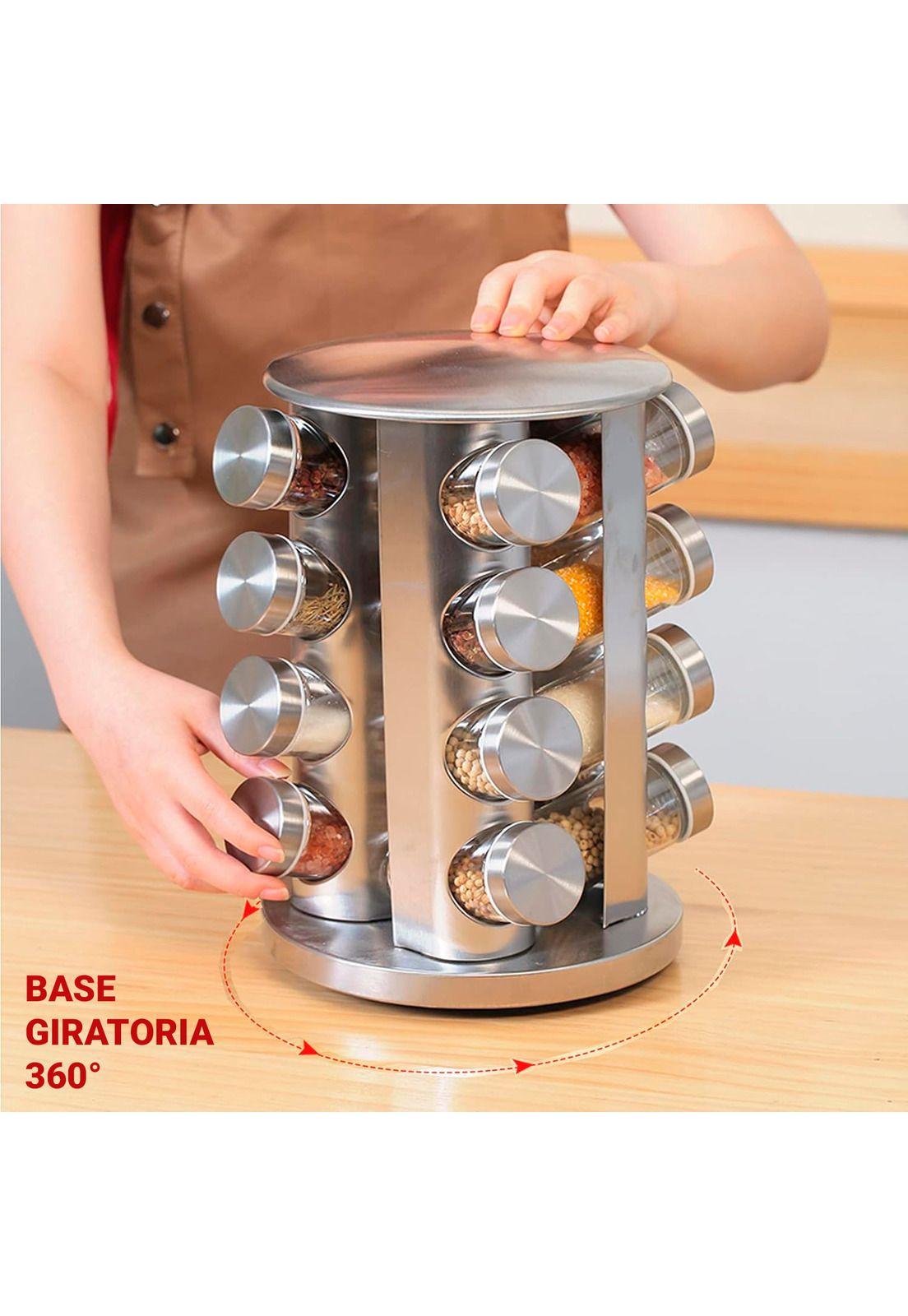 Set de 16 Especieros Croix Base Giratoria Acero Inoxidable-6