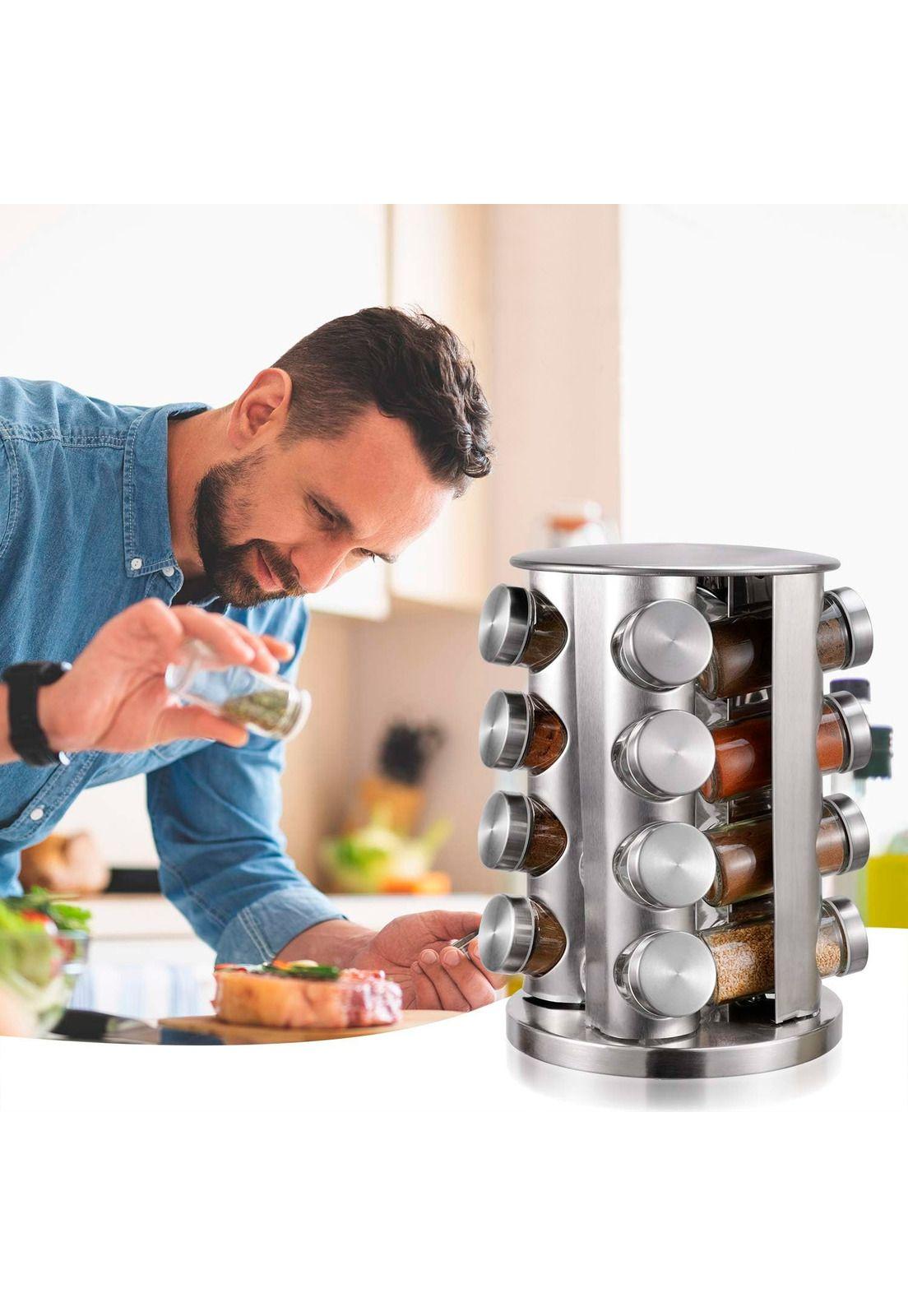 Set de 16 Especieros Croix Base Giratoria Acero Inoxidable-8