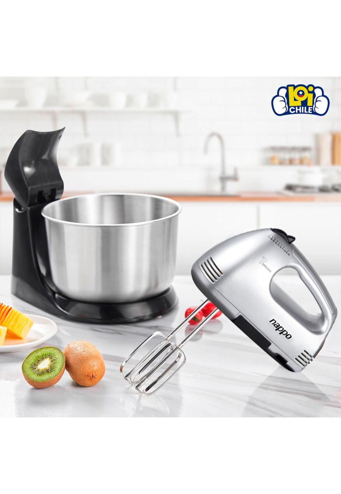 Batidora Manual Nappo 7 Velocidades Eyector Bowl Acero Inoxidable 2L-2
