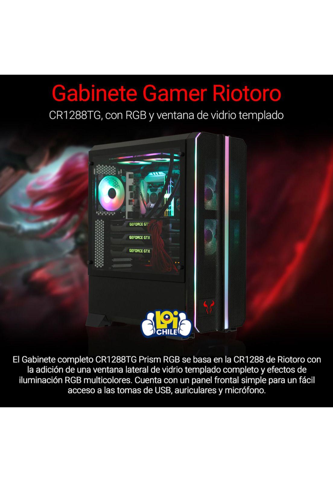Gabinete Gamer Riotoro CR1288TG Full Tower RGB Vidrio Templado-1