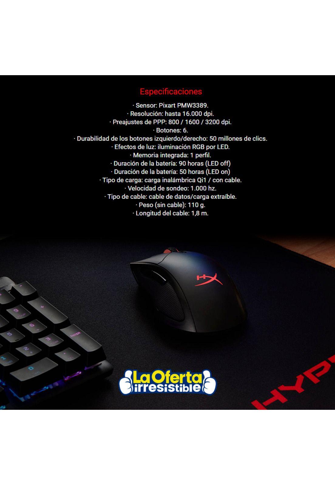Mouse Gamer Inalambrico HyperX Pulsefire Dart-4