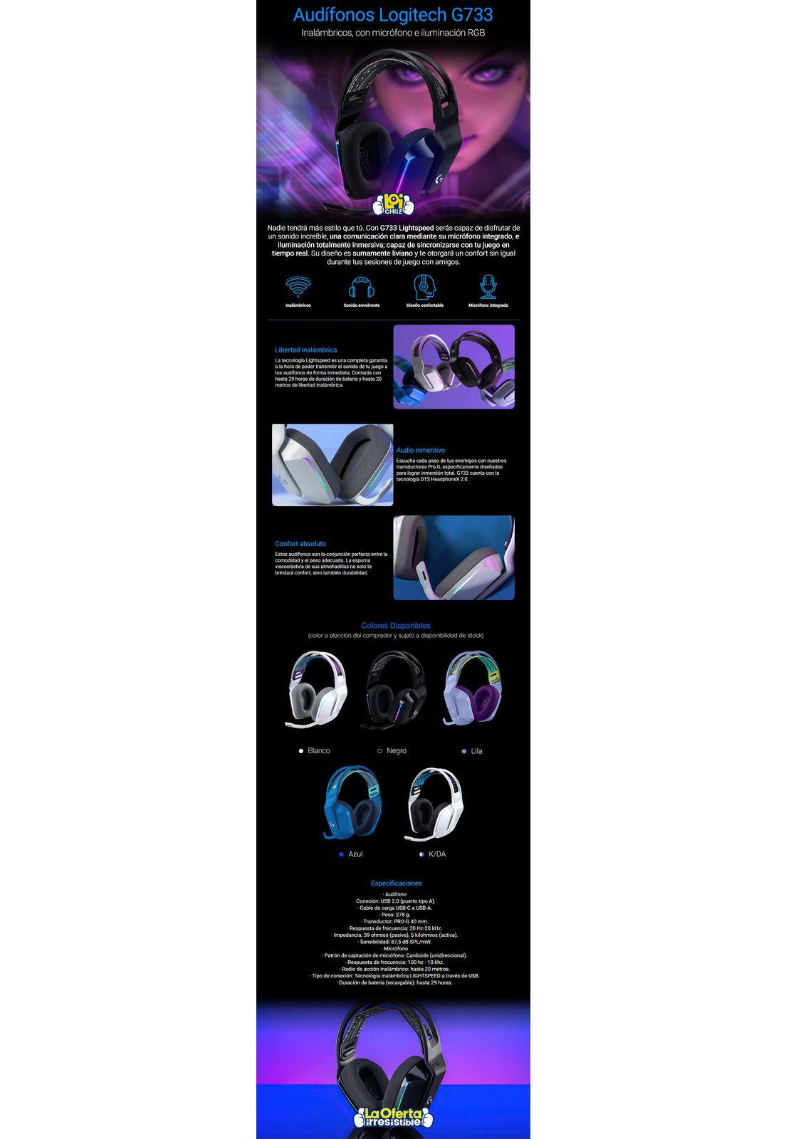 Audífonos Gamer Logitech G733 KDA-3