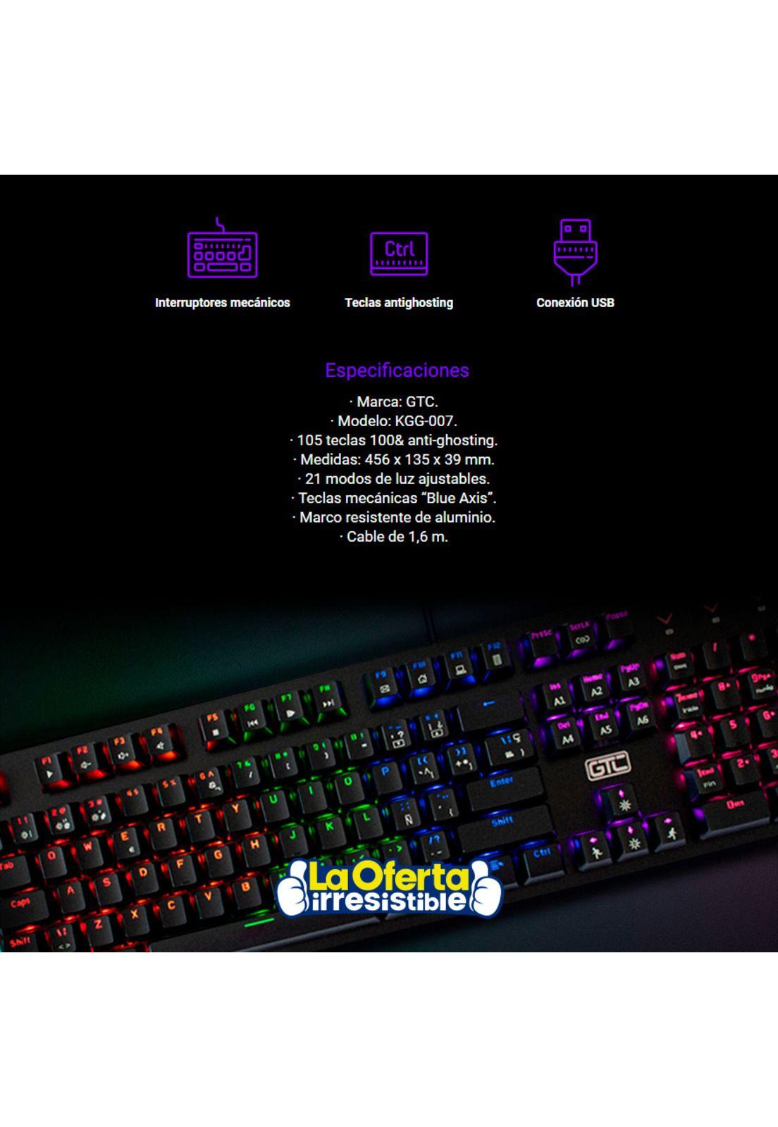 Teclado GTC Gamer Mecanico RGB KGG-007-2