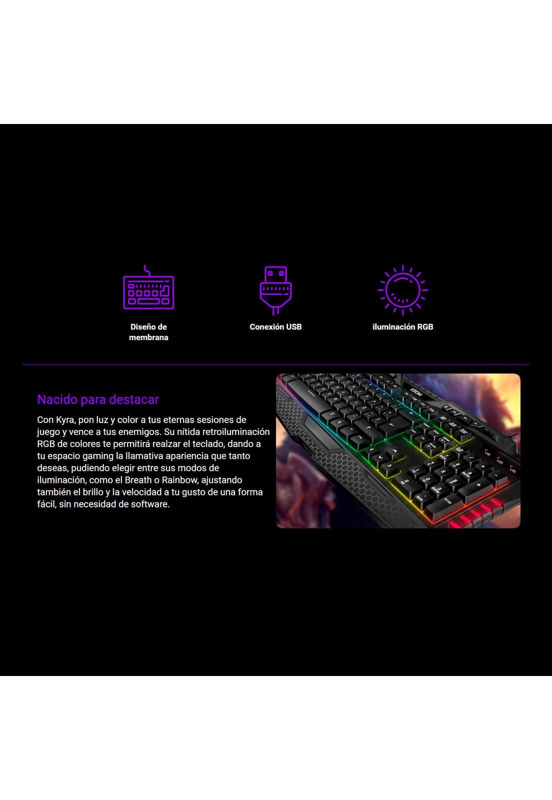 Teclado Gamer Krom Kyra RGB-2