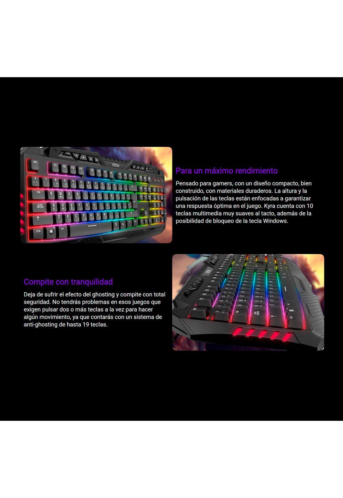 Teclado Gamer Krom Kyra RGB-3