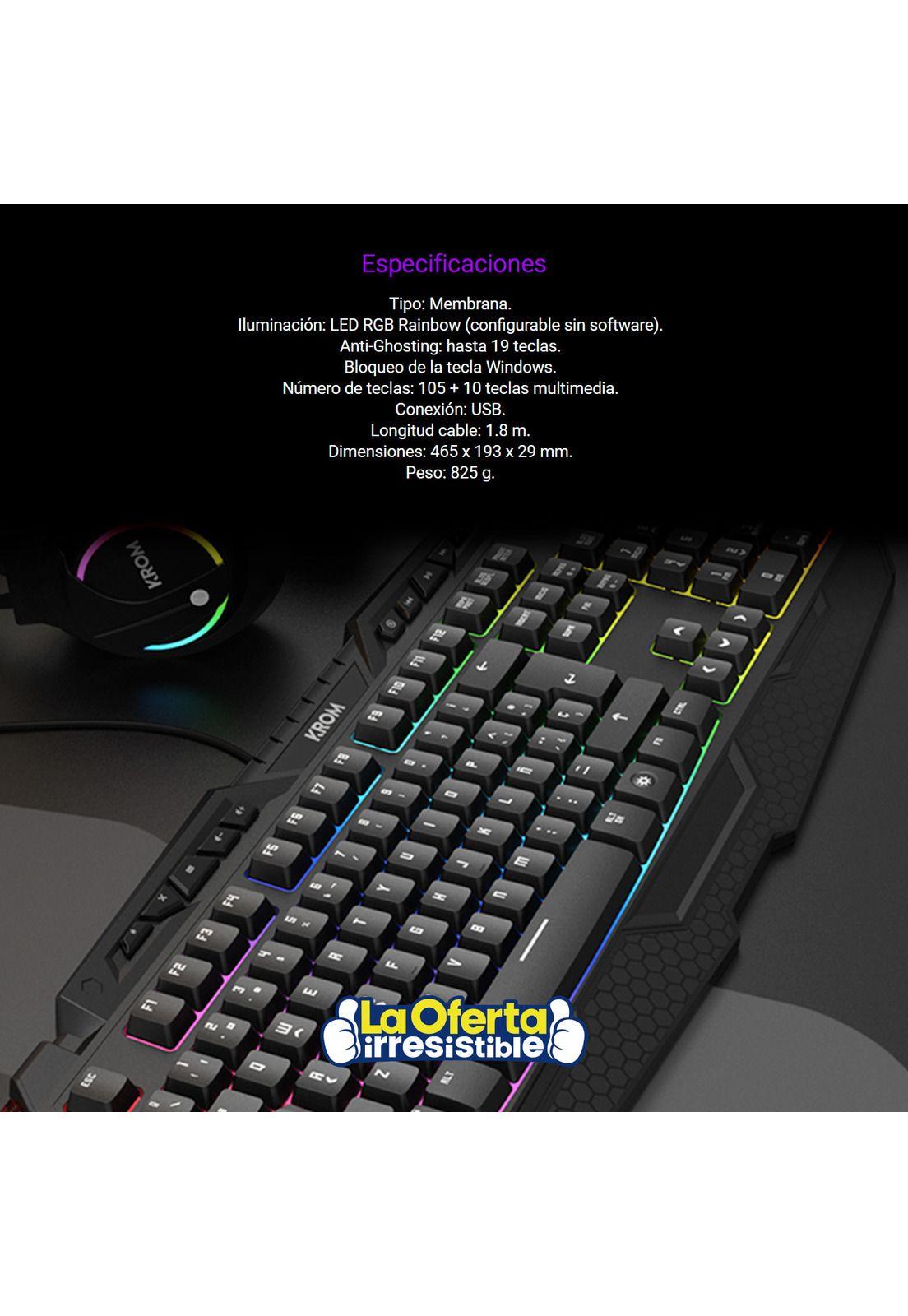 Teclado Gamer Krom Kyra RGB-4