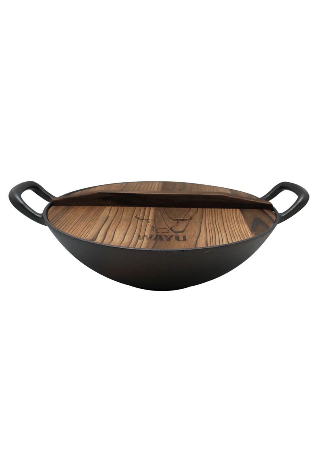 Wok Con Tapa Wayu De Hierro Forjado 32 Cm-0