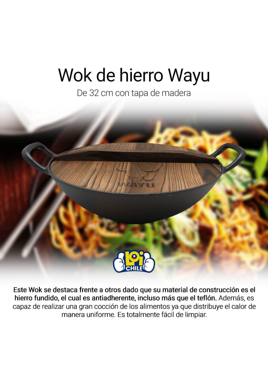 Wok Con Tapa Wayu De Hierro Forjado 32 Cm-1