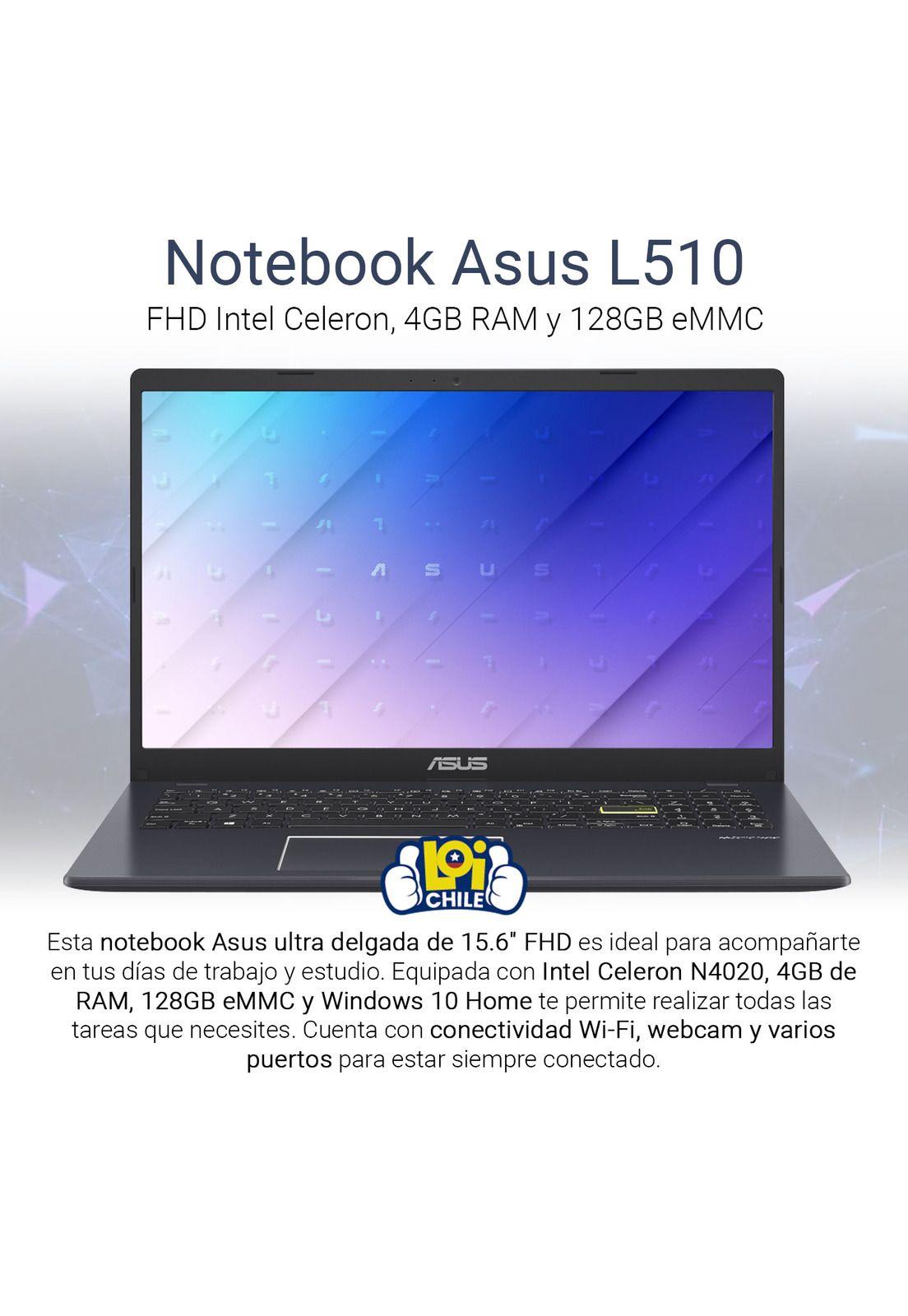 Notebook ASUS Intel N4020 4GB 128GB 15.6' FHD-1