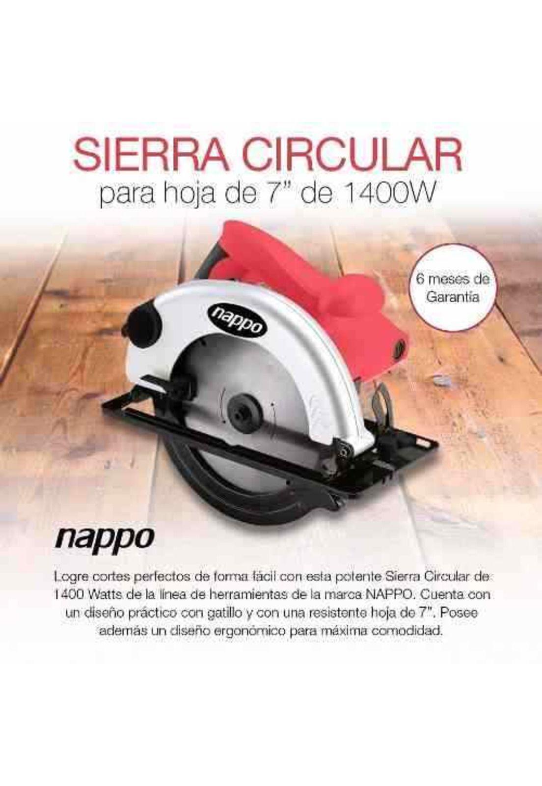Sierra Circular Nappo Para Hoja De 7  1400w Garantia Loi-1