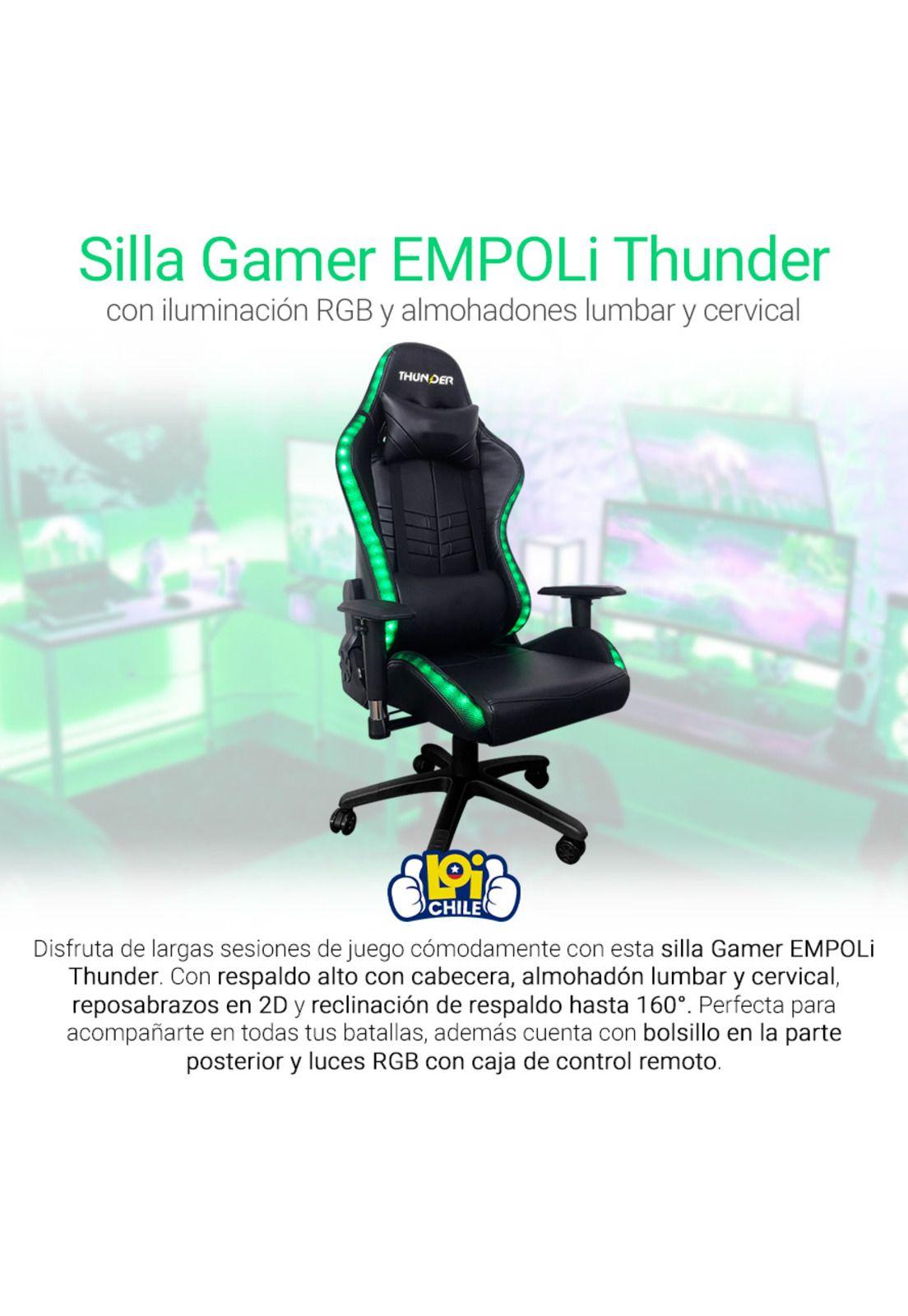 Silla Con Luz RGB Empoli Negra-0