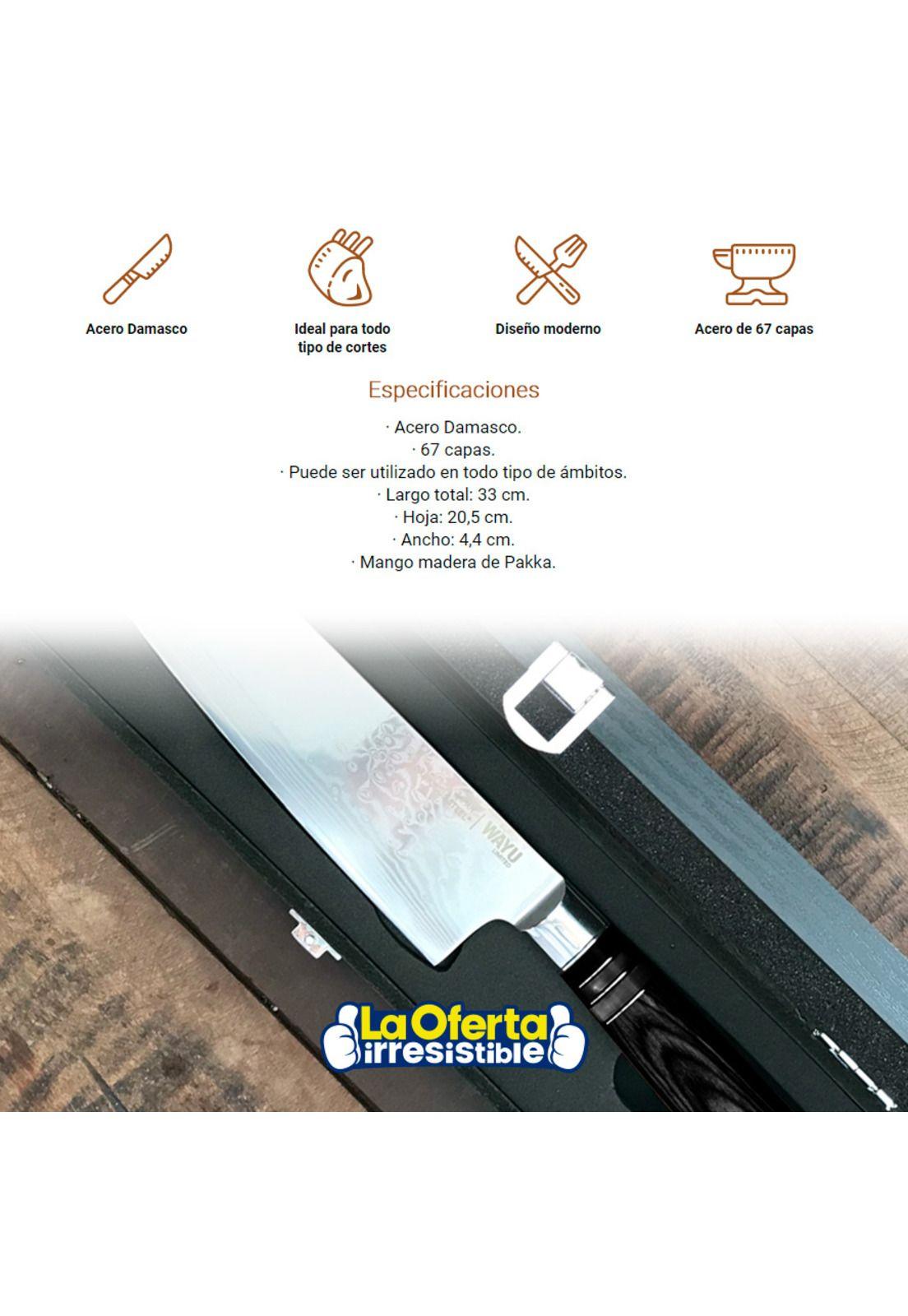 Cuchillo Wayu Damascus Brown-2