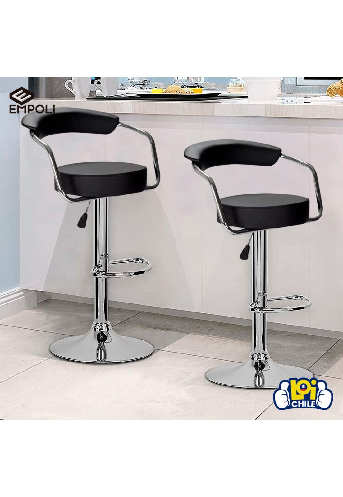Pack 2 Sillas Piso Bar Taburete Con Respaldo Empoli-5