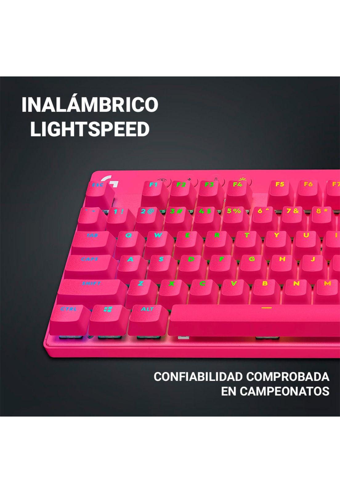 Teclado Logitech G Pro X TKL Lightspeed Inalámbrico Magenta-5