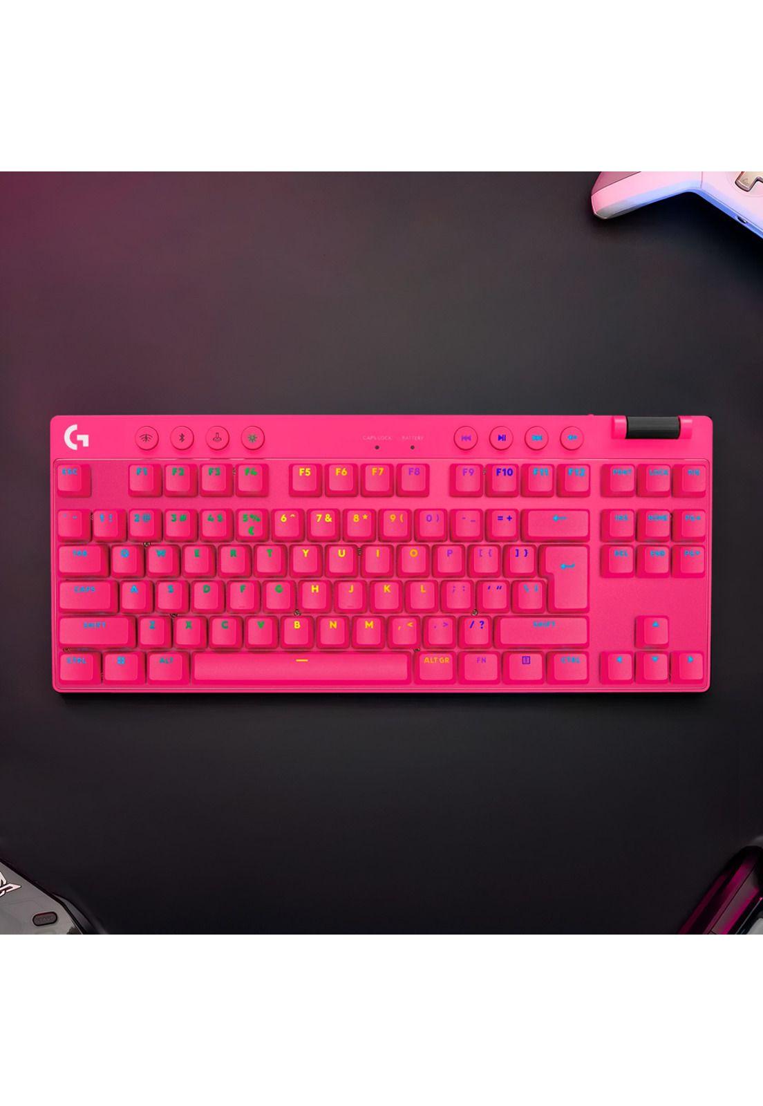 Teclado Logitech G Pro X TKL Lightspeed Inalámbrico Magenta-6