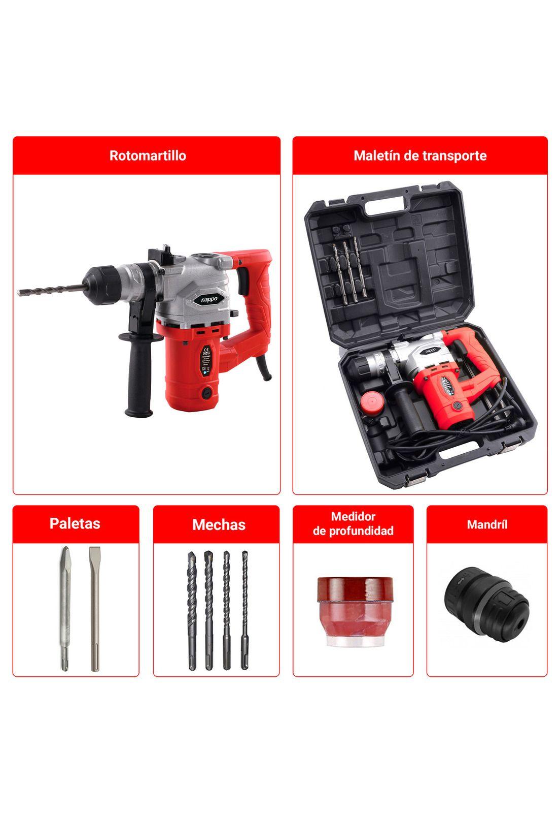 Taladro Rotomartillo Nappo 1500w Loi Chile-3