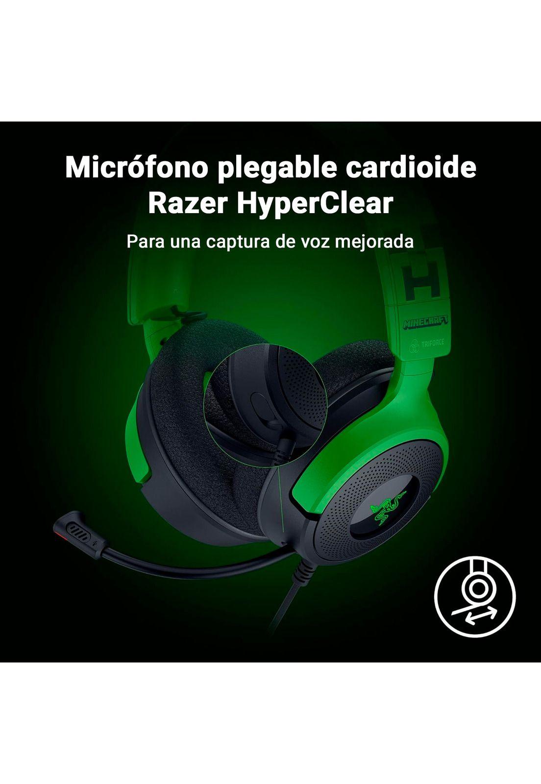 Audífonos Gamer Razer Kraken V4 X Minecraft Edition-5