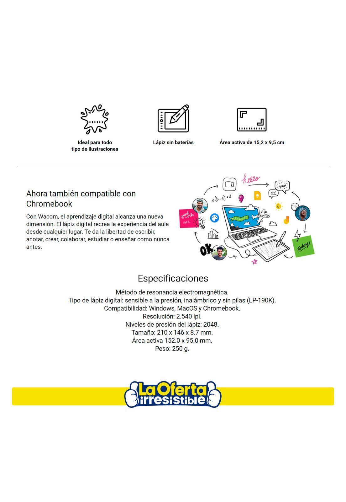 Tableta Digitalizadora WACOM Small CTL472-2