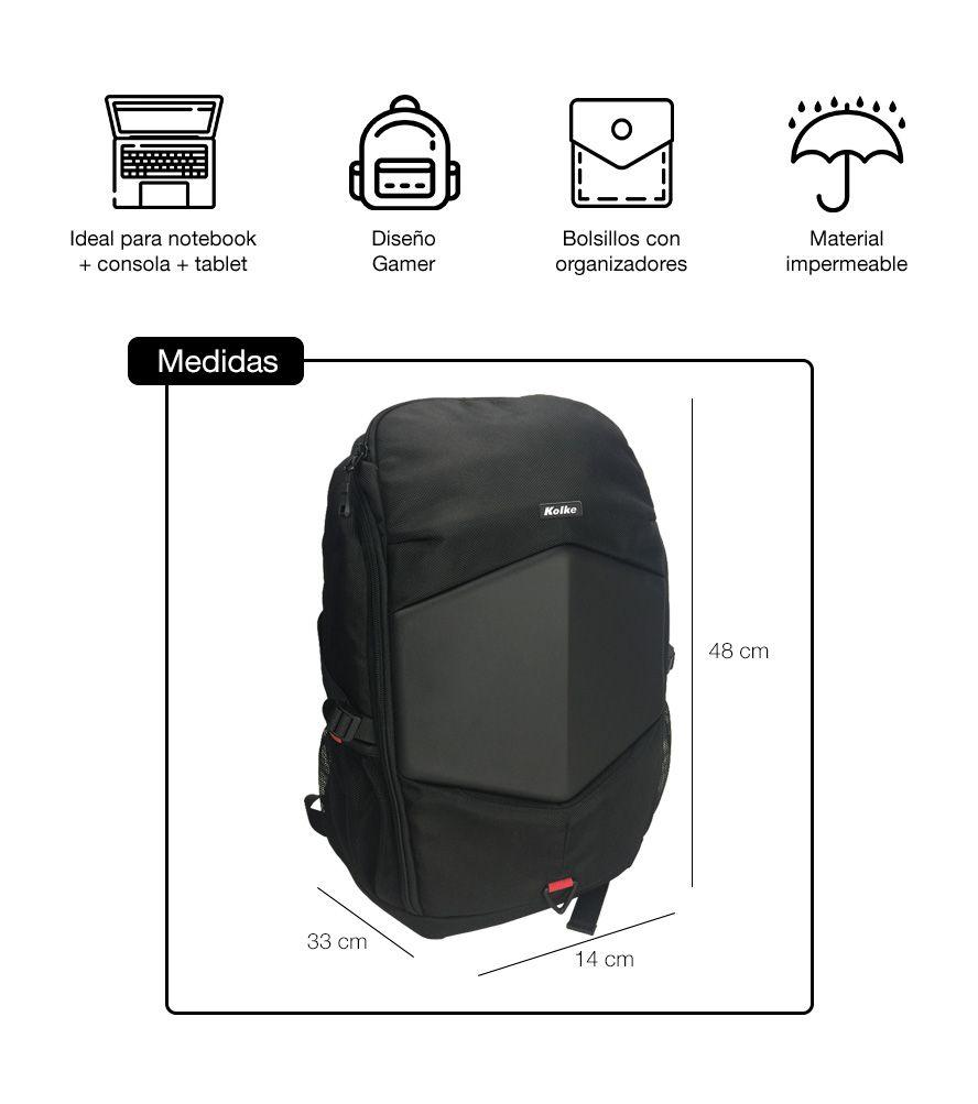 Mochila Gamer Kolke para Notebook Hasta 17,3' + Consola-2