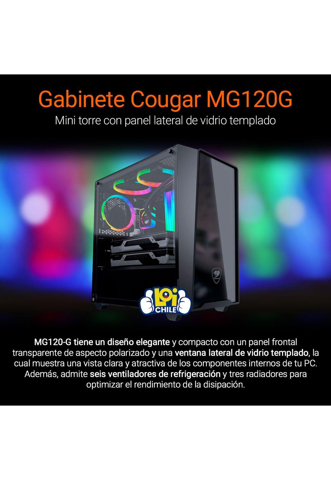Gabinete Gamer Cougar Mg120-G Con Panel Lateral de Vidrio Templado-1
