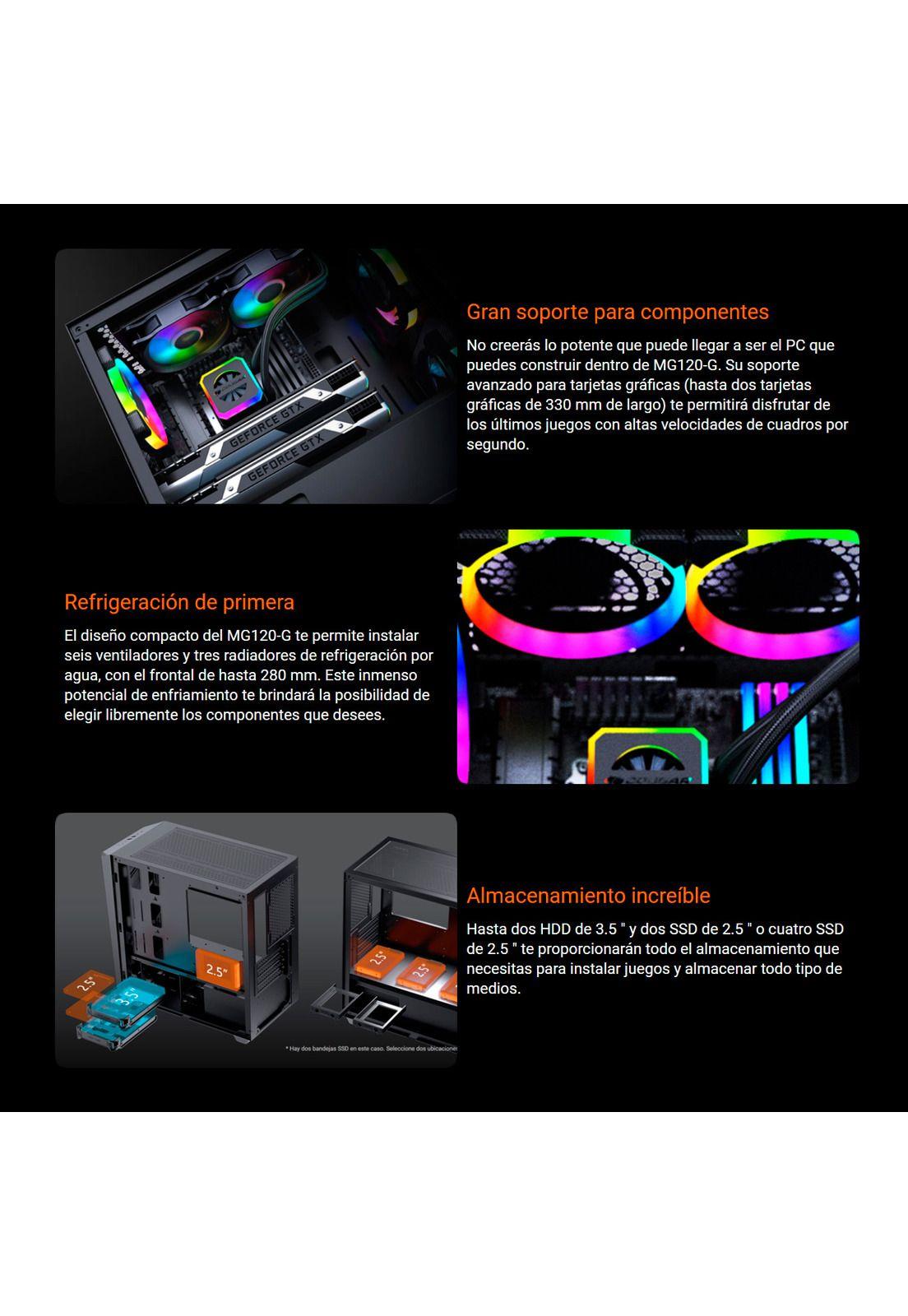 Gabinete Gamer Cougar Mg120-G Con Panel Lateral de Vidrio Templado-3
