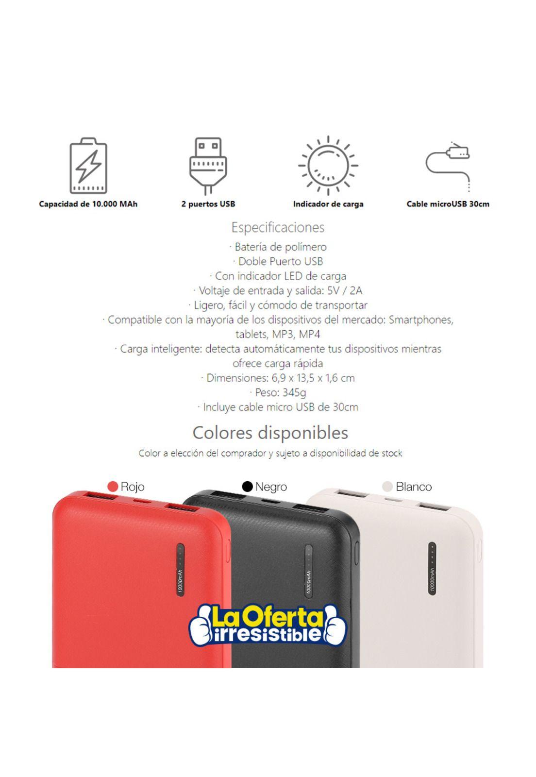 Batería Externa Cargador Powerbank 10,000mha Para Celulares-2