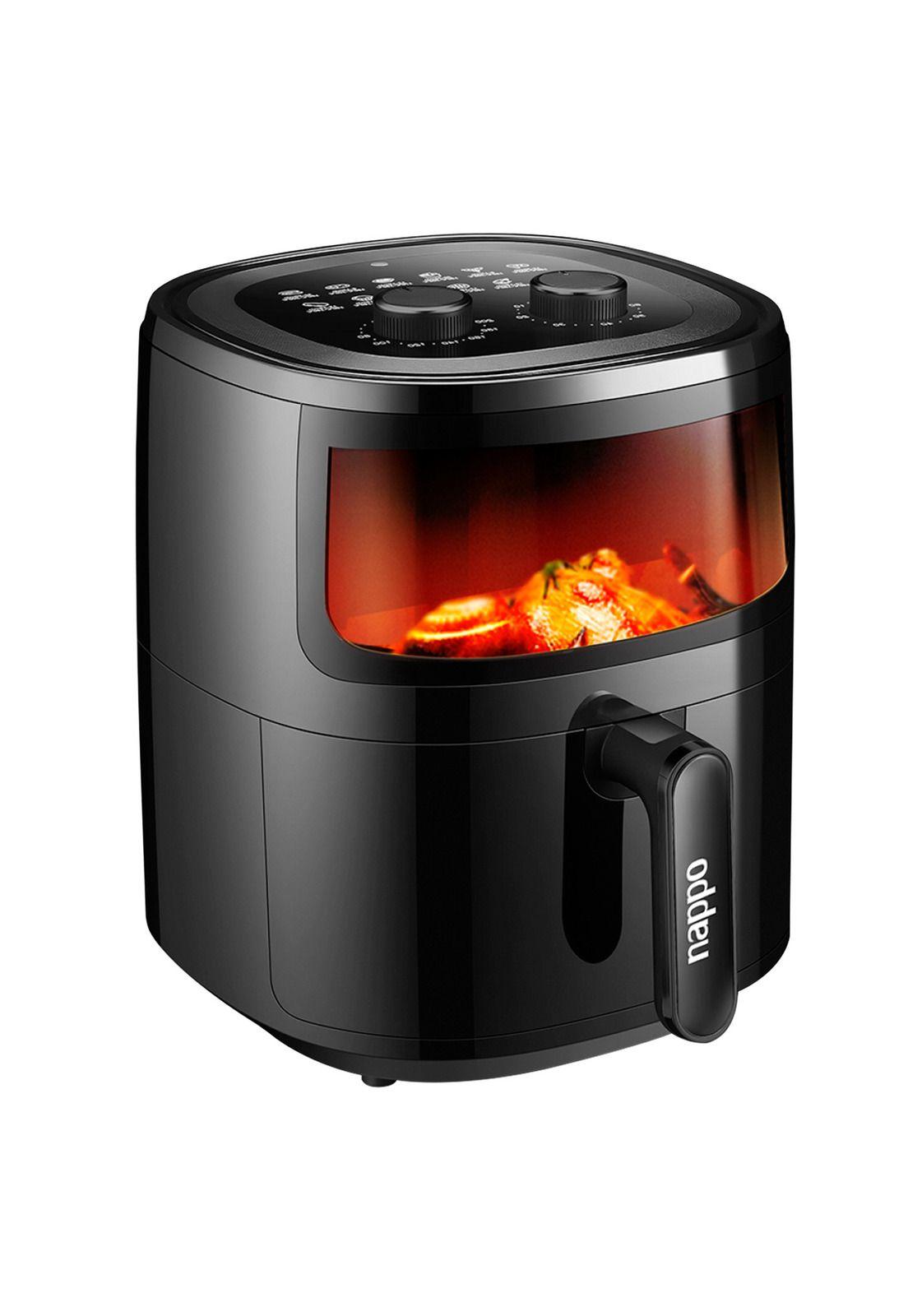 Freidora de Aire Nappo 1500W  5,7L  Con Luz y Visor Negra-1