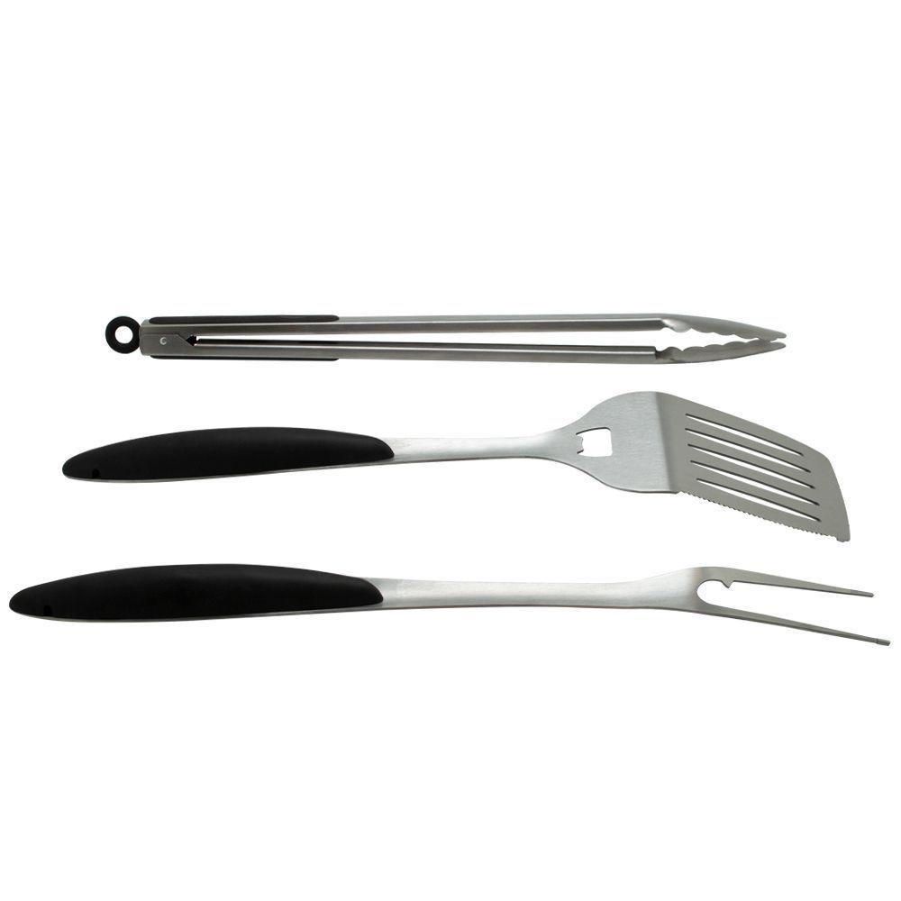 Set BBQ Espatula Pinza y Tenedor Blackbull Antideslizante-1