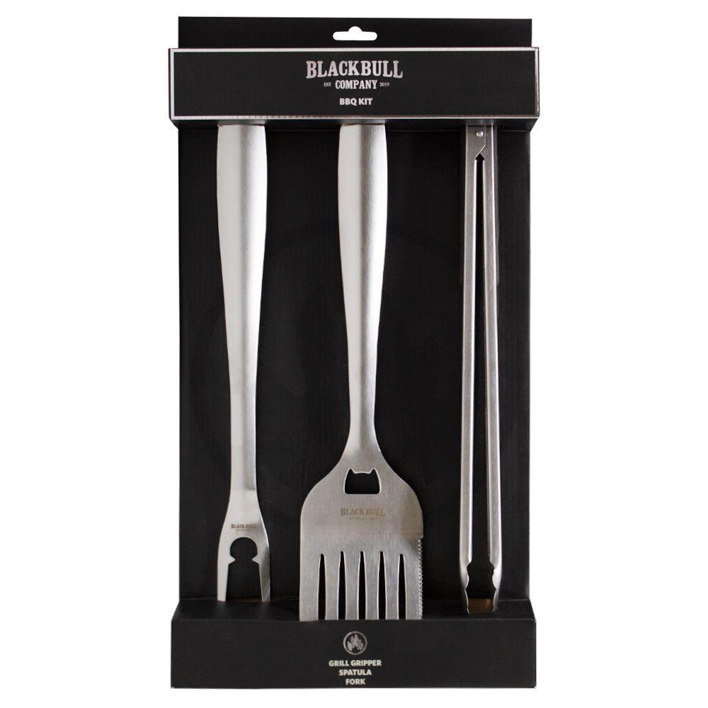 Set BBQ Espatula Pinza y Tenedor Blackbull Antideslizante-2