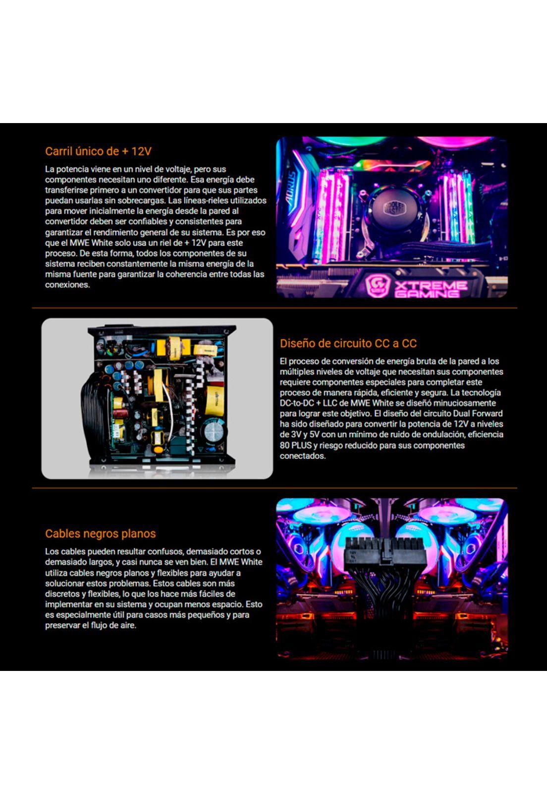 Fuente De Poder Estandar Cooler Master MWE White 750 80 Plus-3